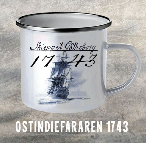 Emaljmugg Ostindiefararen 1743 - Skeppet Götheborg 17 43