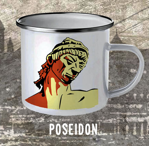 Emaljmugg Poseidon - Poseidonstatyn i Göteborg